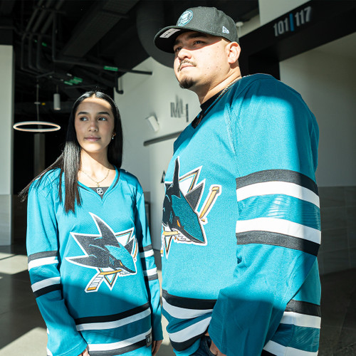 Men's Sharks Adidas Evolve Home Teal Jersey