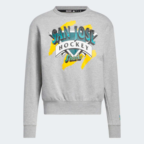 Men's adidas Gray San Jose Sharks Reverse Retro 2.0 Vintage Pullover  Sweatshirt