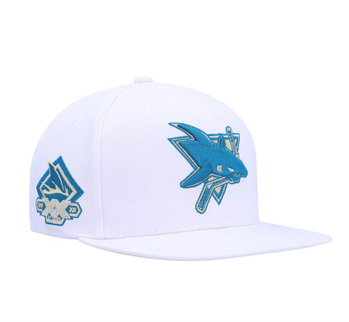 Men's San Jose Sharks Mitchell & Ness Teal Vintage Hat Trick Snapback Hat