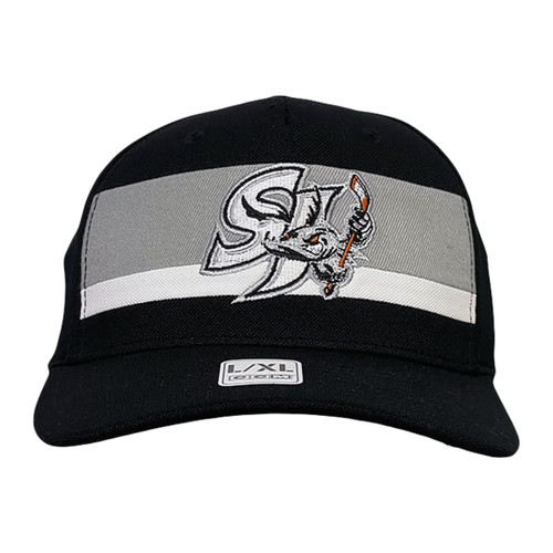 San Jose Barracuda CCM Crest Stripe Flex Black Hat