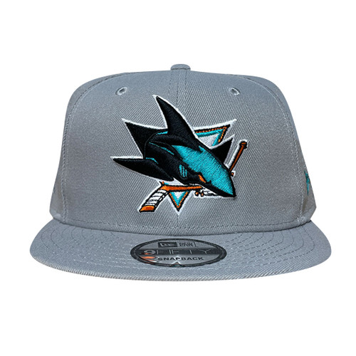 San Jose Sharks Men's New Era Black and White Crest Snapback Hat