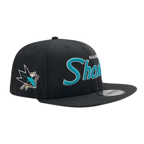 San Jose Sharks SCRIPTWHEEL SNAPBACK White-Teal-Black Hat