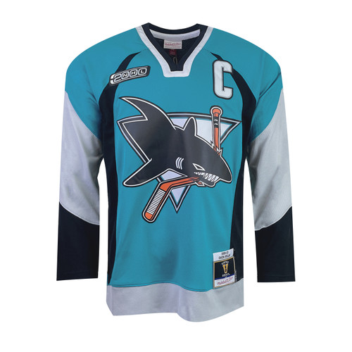 Men's San Jose Sharks Mitchell Ness Blue Line Nolan Throwback Jersey