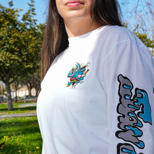 San Jose Sharks Freak Shark White Long-Sleeve Tee