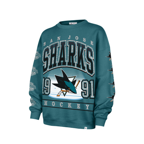 Women's San Jose Sharks 47 Brand Go Big Oversized Crewneck
