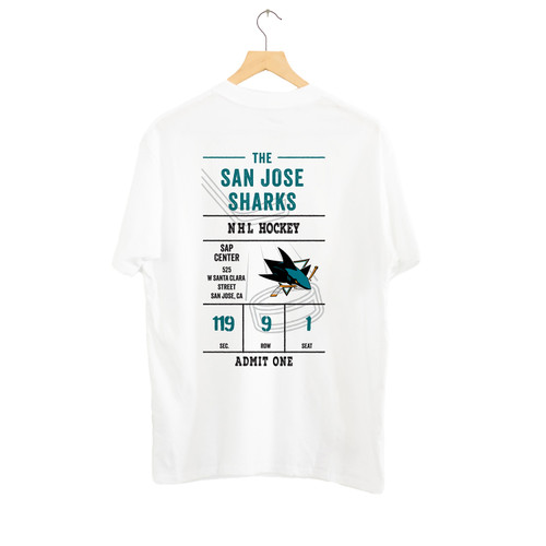 Women's San Jose Sharks Line Change Oversized Ticket Tee