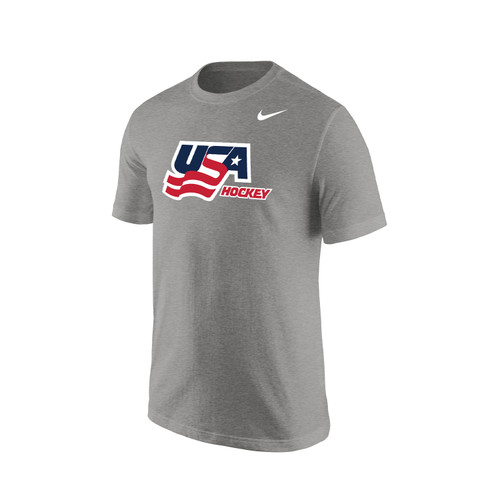 USA Hockey Nike Core Cotton Gray Tee
