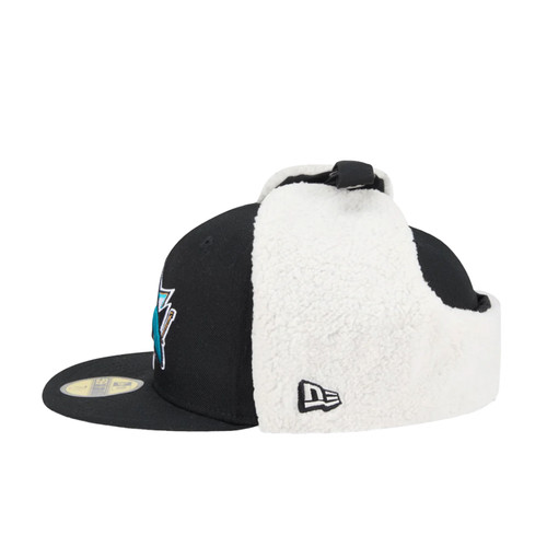 San Jose Sharks New Era 5950 Primary Logo Ear Flap Fitted Hat