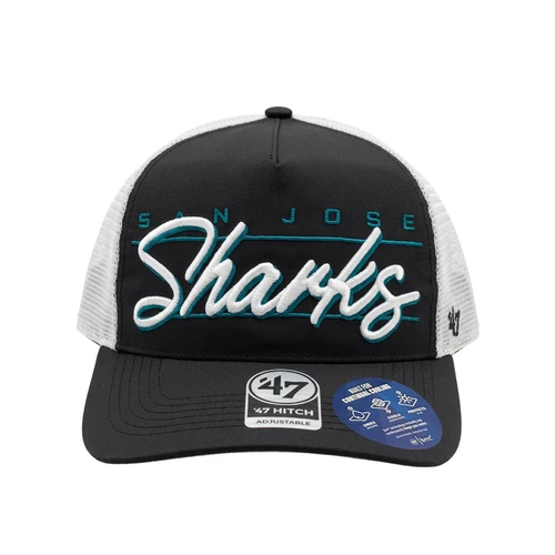 San Jose Sharks 47 Mesh Script Trucker Hitch Snap Hat