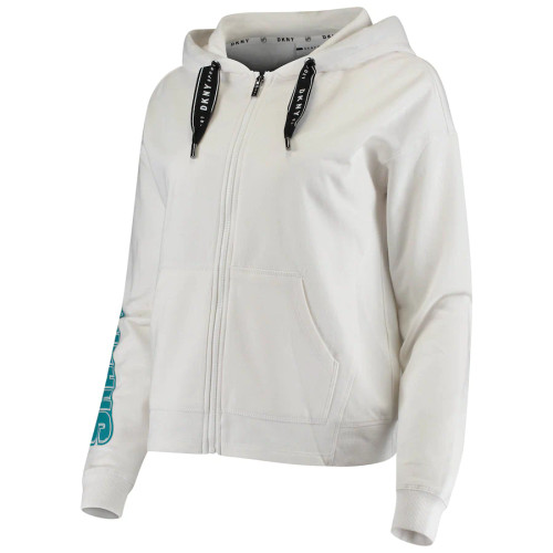 Women's San Jose Sharks GIII/DKNY Sport White Zoey Full Zip Hoodie