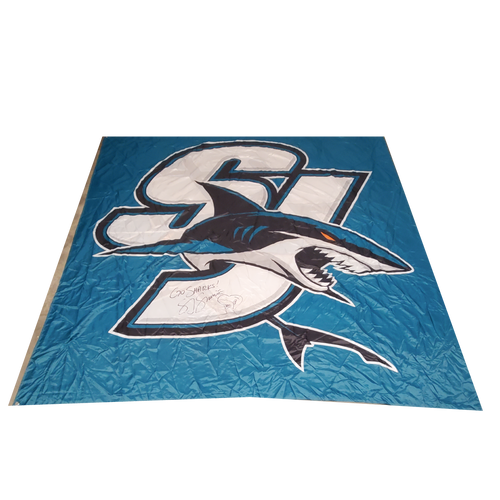 SJ Sharkie Game Used Screaming Shark Flag