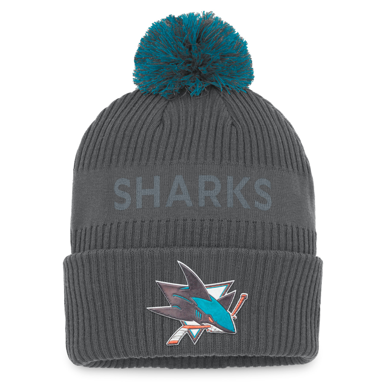 San Jose Sharks Fanatics Grey Authentic Pro Home Ice CPK Beanie