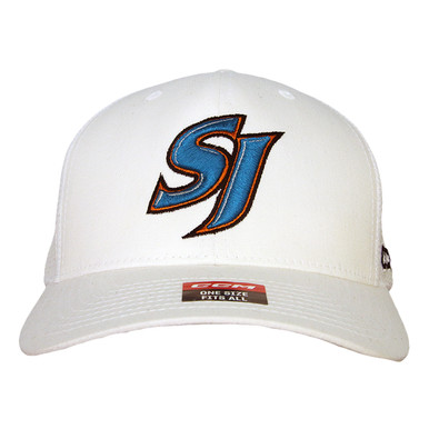 San Jose Barracuda CCM SJ Logo White Meshback Hat