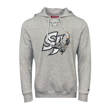 Men's San Jose Barracuda Steel Lacer Hoodie - Gray