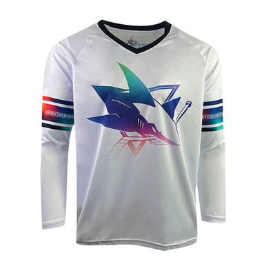 San Jose Sharks Purple Hockey Fights Cancer Shirsey (Specify M or XL in  order notes)