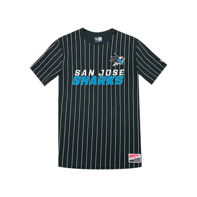 Men's San Jose Sharks New Era Pinstripe Black Tee