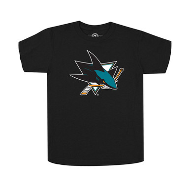 Youth San Jose Sharks Duck Co. Primary Logo Black Tee