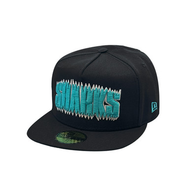 New Era シャークデザインキャップ PONR San Jose Sharks New Era 5950 Shark Bite Fitted Black Hat