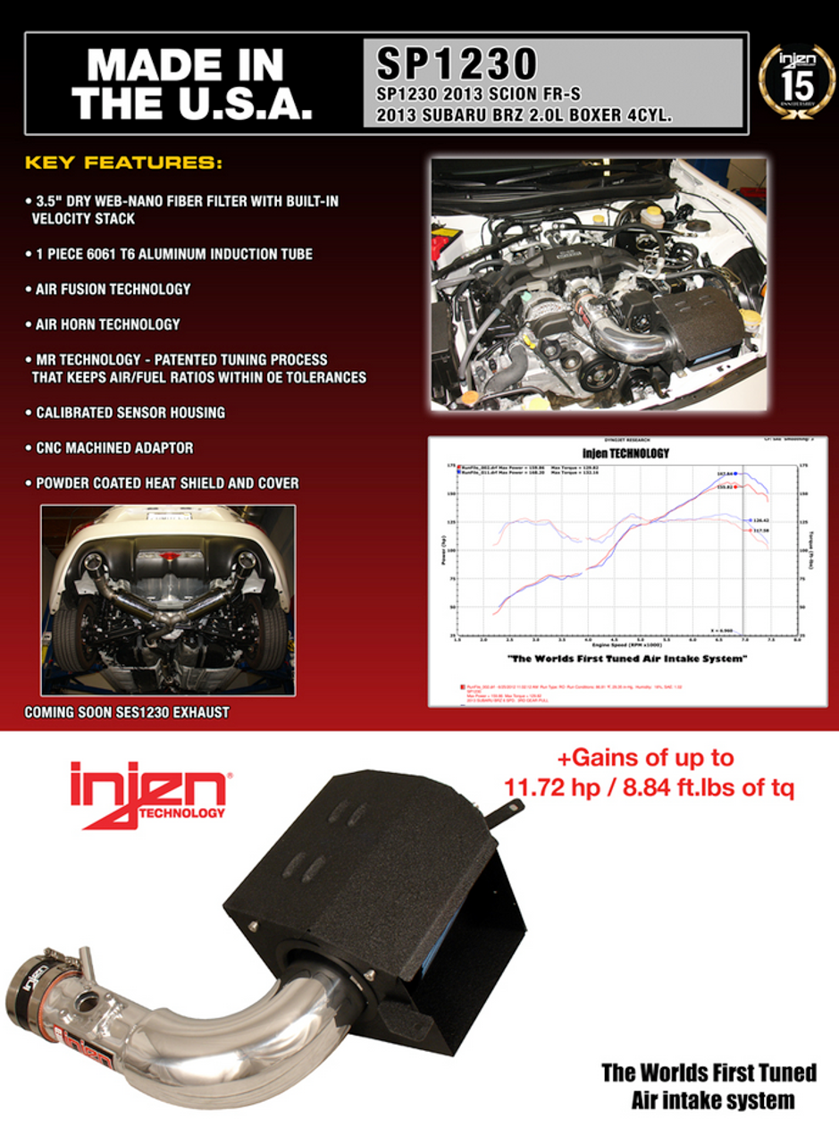 SP1230WR   -Injen Air Intake - SP Series Intake System SUBARU -BRZ -SCION FR-S