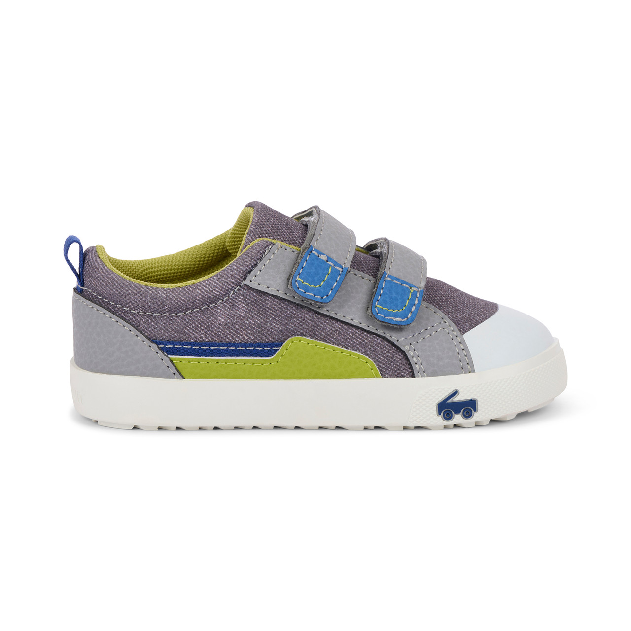 Riley Gray Denim/Lime - See Kai Run