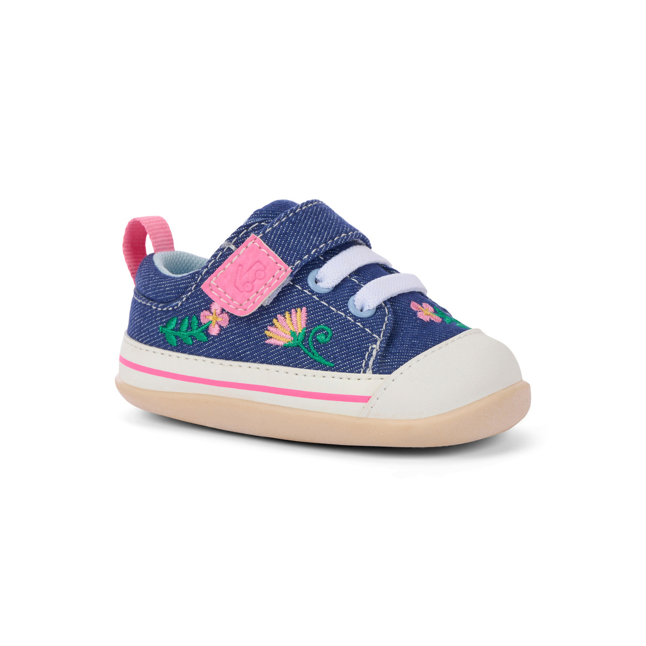 See Kai Run Stevie Mini Blue Denim/Garden, barefoot shoe