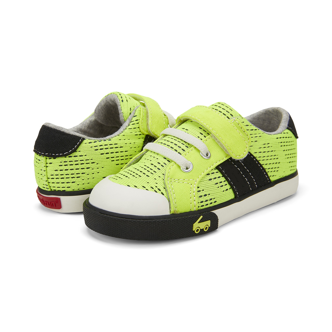 yellow mesh sneakers