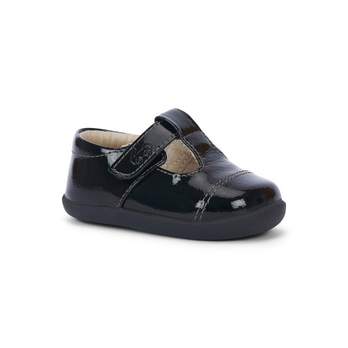 Side Angle View of the Bianca Mini Black Patent Side Angle View of the Bianca Mini Black Patent