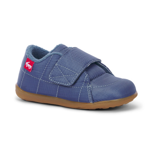 Side Angle View of the Camp Slipper Blue Side Angle View of the Camp Slipper Blue