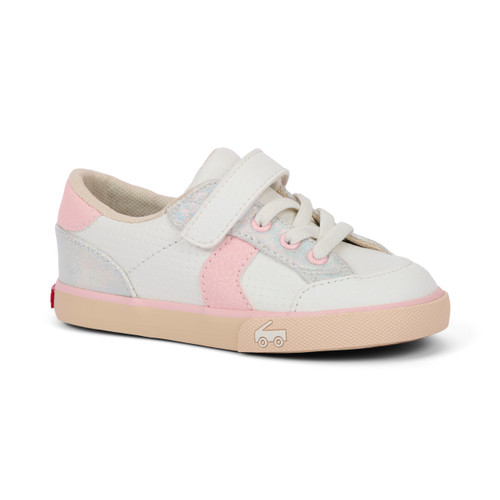 Side Angle View of the Connor White/Pink