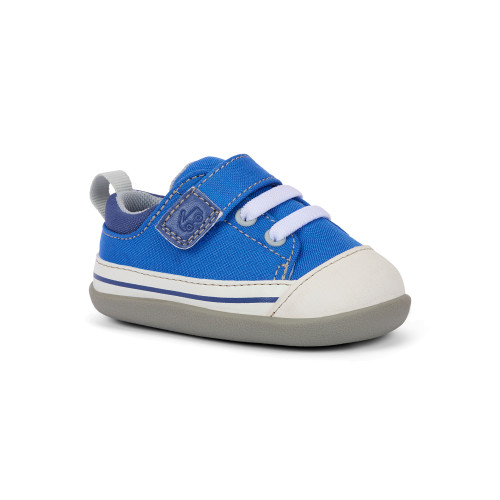 Side Angle View of the Stevie Mini (First Walker) Kelly Blue