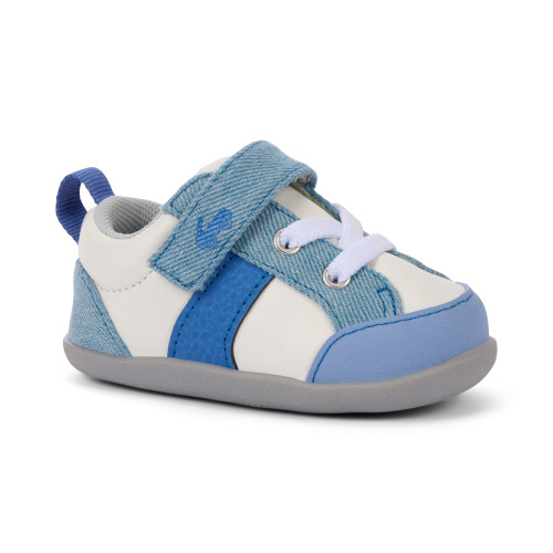 Connor Mini White/Washed Denim Front Angle