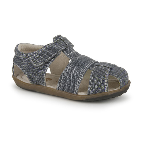 Front-Right Side view of Jude IV Gray Canvas sandal Front-Right Side view of Jude IV Gray Canvas sandal
