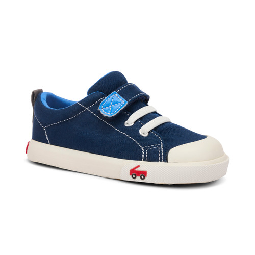 Side Angle View of Stevie Navy Canvas Side Angle View of Stevie Navy Canvas