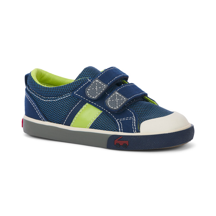 Front-Right Side view of Dane Navy/Blue shoe