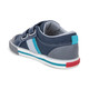 Back-Left Side view of the Russell Navy/Teal shoe