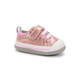 Side Angle for a Rose Shimmer First Walker Sneaker