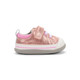 Front Angle for a Rose Shimmer First Walker Sneaker