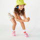 Girl wearing the Ryder II FlexiRun Hot Pink Glitter