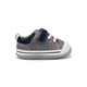Front angle view of Stevie (First Walker) Gray Denim