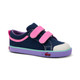 Side angle view of a Robyne Navy/Hot Pink