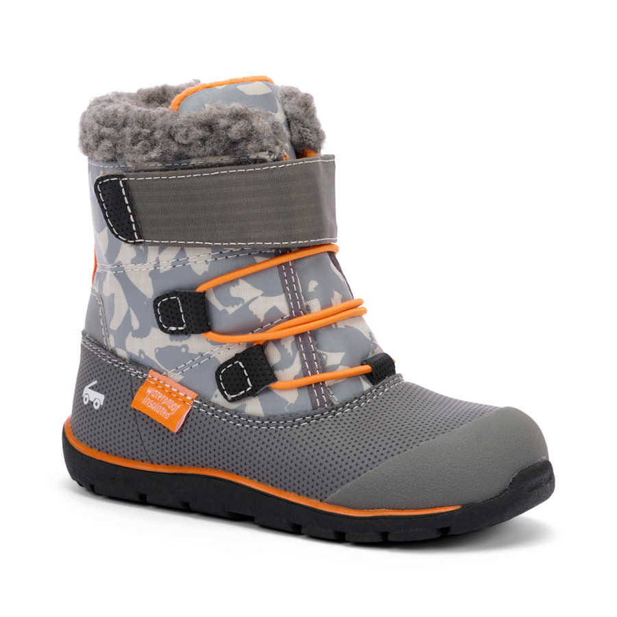 Side Angle View Gilman Waterproof/Insulated Gray/Orange