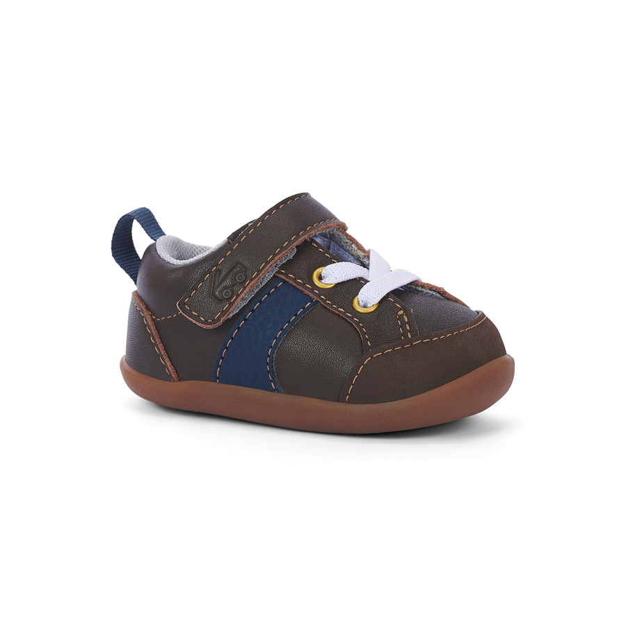 Side Angle View of the Connor Mini (First Walker) Brown