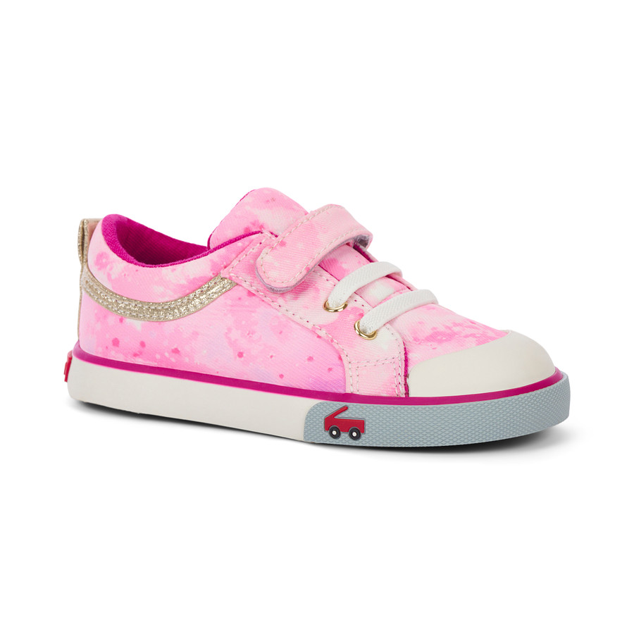 Side Angle View of the Kristin Hot Pink/Stars