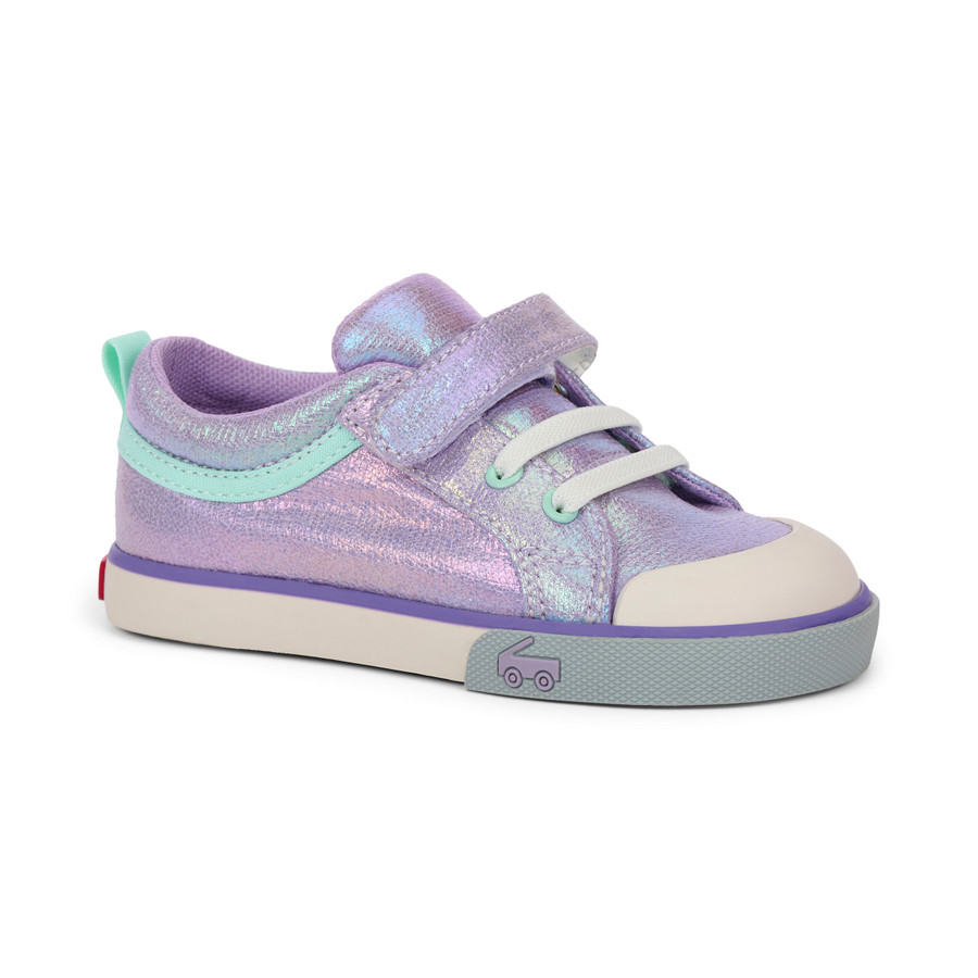 Side Angle View of the Kristin Purple Metallic