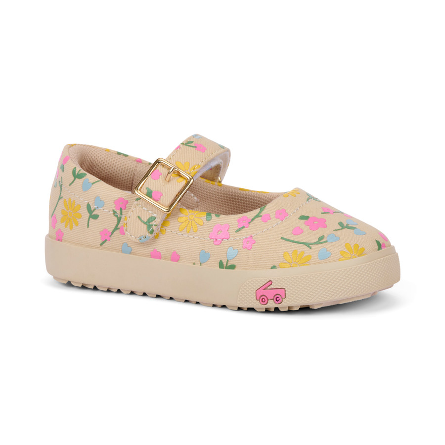 Side Angle View of the Lucia Oatmeal/Floral