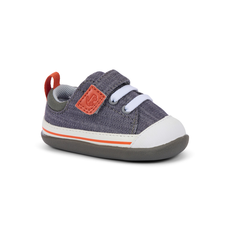 Stevie Mini Gray Denim Front Angle