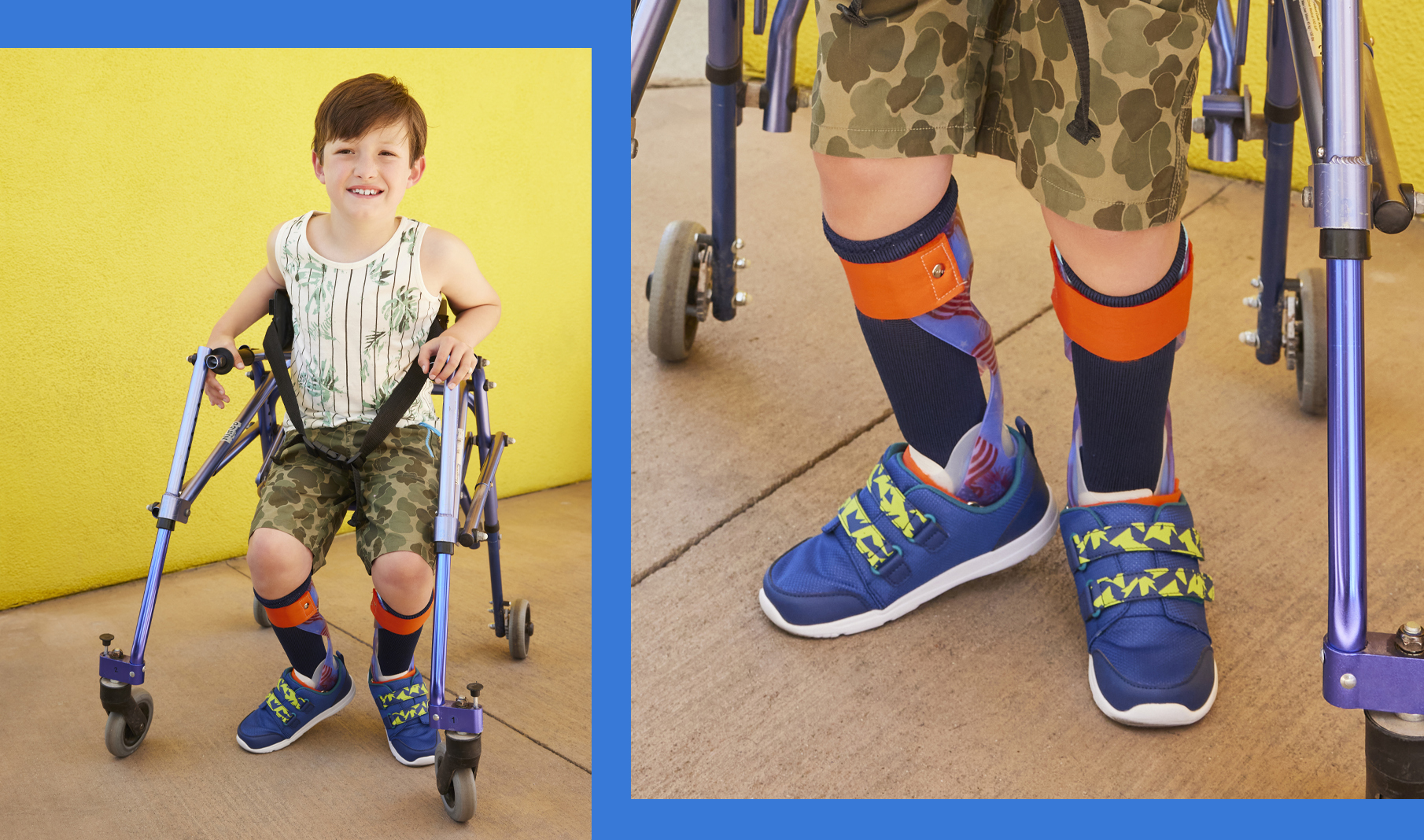 Boy wearing Adaptive Shoes