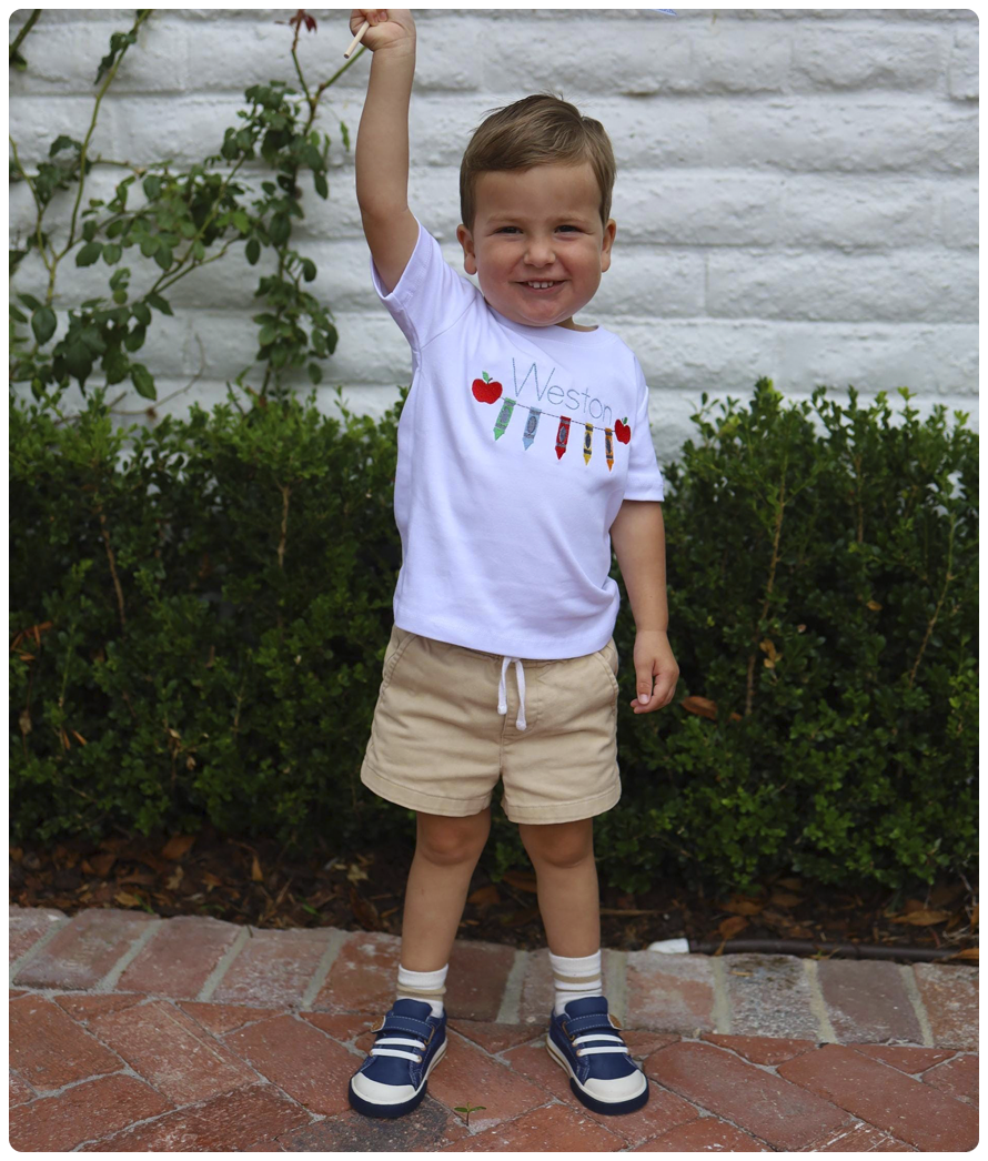 Boy wearing Stevie sneakers