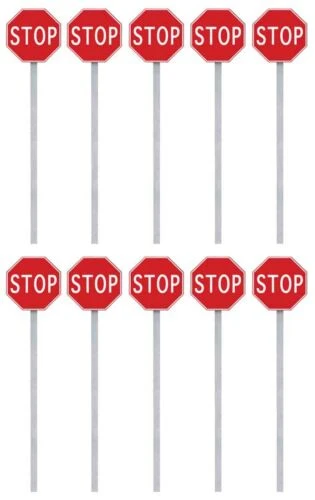 Stop Sign Halberd 949-4212 - Walthers SceneMaster HO Stop Signs pkg(10) -- 1954-Present ...