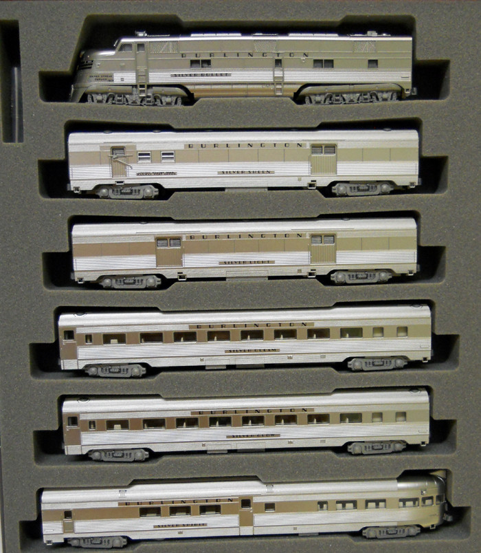 Kato N Scale CB&Q EMD E5A Silver Streak Zephyr 6-Unit Train Set